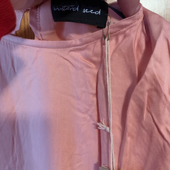 NWT mustard seed satin bell sleeve shirt - Picture 3 of 4